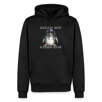 Zerzauster Pinguin - Guck mich nicht in diesem Ton - Männer Premium Bio Hoodie - Schwarz - Vorne - Nico (187cm)
