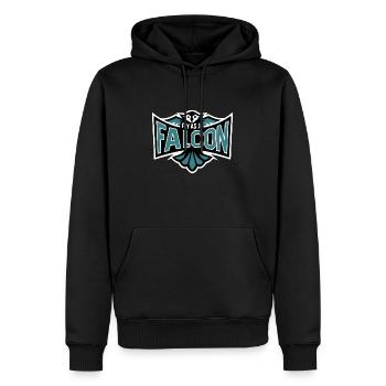 Fly As A Falcon - Grey Blue - Men’s Premium Organic Hoodie - black - Front - Nico (187cm)