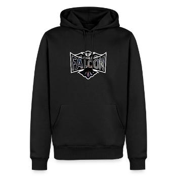 Fly As A Falcon - Cosmos - Men’s Premium Organic Hoodie - black - Front - Nico (187cm)