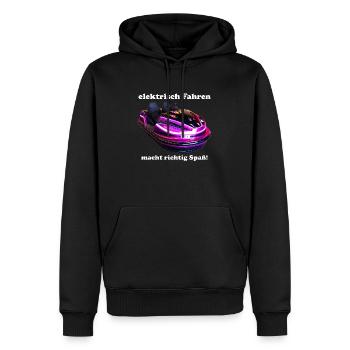 Conduire une voiture électrique, c’est amusant - Sweat à capuche Premium bio Homme - noir - Devant - Nico (187cm)