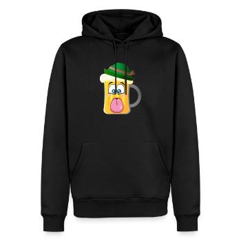 zunge - Männer Premium Bio Hoodie - Schwarz - Vorne - Nico (187cm)