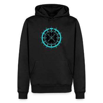 Uhr - Männer Premium Bio Hoodie - Schwarz - Vorne - Nico (187cm)