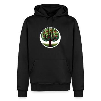 Apple Tree - Men’s Premium Organic Hoodie - black - Front - Nico (187cm)
