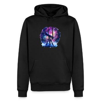 Découvrez les merveilles du cosmos - Sweat à capuche Premium bio Homme - noir - Devant - Nico (187cm)