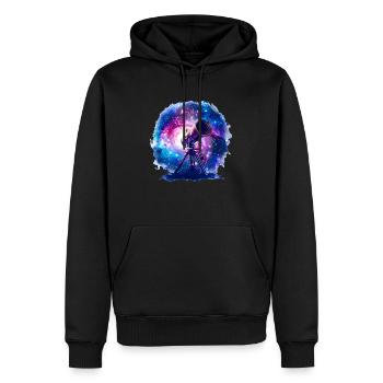 Astronomie mit Teleskopen ist Horizonterweiterung - Männer Premium Bio Hoodie - Schwarz - Vorne - Nico (187cm)