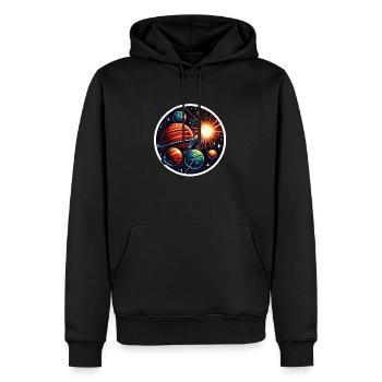 Cosmos - Sweat à capuche Premium bio Homme - noir - Devant - Nico (187cm)