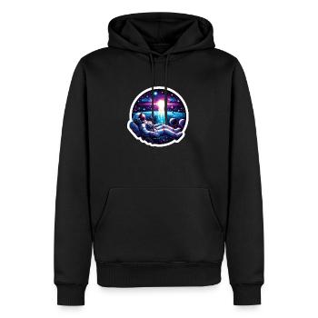 Astronaute en sortie dans l’espace - Sweat à capuche Premium bio Homme - noir - Devant - Nico (187cm)