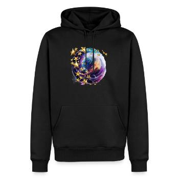 Twinkling stars in the darkness - Men’s Premium Organic Hoodie - black - Front - Nico (187cm)