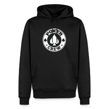 Équipe de poker - Sweat à capuche Premium bio Homme - noir - Devant - Nico (187cm)
