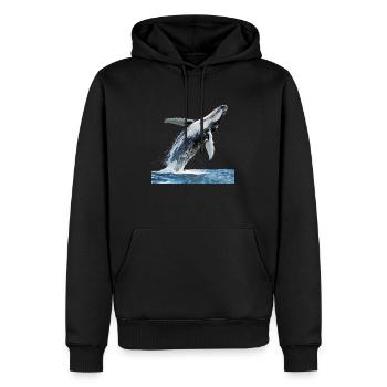 Ein majestätisches Schauspiel eines Buckelwales - Männer Premium Bio Hoodie - Schwarz - Vorne - Nico (187cm)