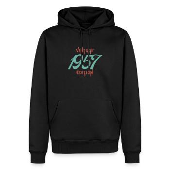 Jahrgang 1957 - Männer Premium Bio Hoodie - Schwarz - Vorne - Nico (187cm)