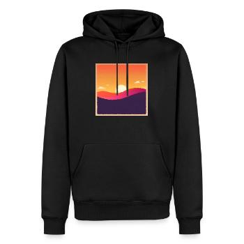 Sonnenunter-Sonnenaufgang - Männer Premium Bio Hoodie - Schwarz - Vorne - Nico (187cm)