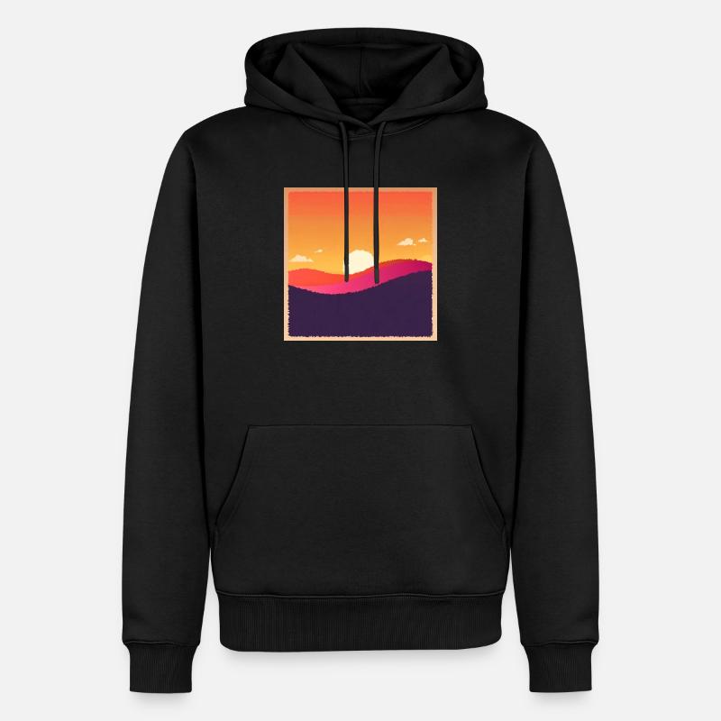 Coucher et lever du soleil - Sweat à capuche Premium bio Homme - noir