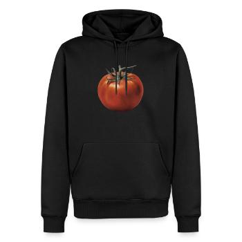Tomate rouge - Sweat à capuche Premium bio Homme - noir - Devant - Nico (187cm)
