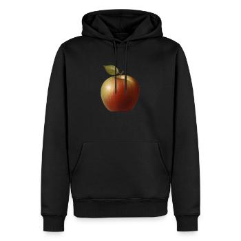 Apfel mit grünen Blatt - Männer Premium Bio Hoodie - Schwarz - Vorne - Nico (187cm)