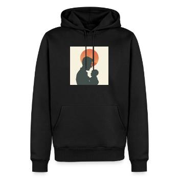 Daddy Silhouette - Men’s Premium Organic Hoodie - black - Front - Nico (187cm)