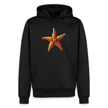 Étoile de mer - Sweat à capuche Premium bio Homme - noir - Devant - Nico (187cm)