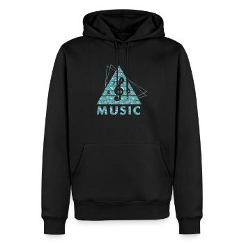 dj musique rétro heavy metal Hard Rock Punk vinyle mx - Sweat à capuche Premium bio Homme - noir - Devant - Nico (187cm)