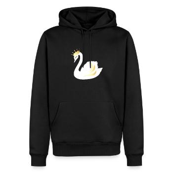 Cygne Doré - Sweat à capuche Premium bio Homme - noir - Devant - Nico (187cm)