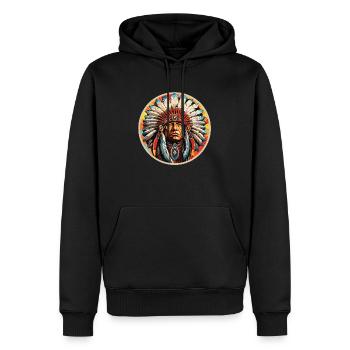 Native American Häuptling - Männer Premium Bio Hoodie - Schwarz - Vorne - Nico (187cm)