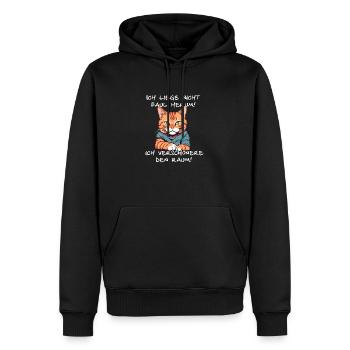 Lustiger Katzen Spruch Ich liege nicht faul herum - Männer Premium Bio Hoodie - Schwarz - Vorne - Nico (187cm)