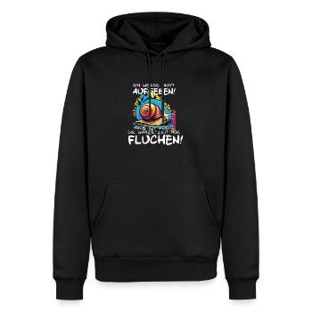 Motivationsspruch Ich werde nicht aufgeben - Männer Premium Bio Hoodie - Schwarz - Vorne - Nico (187cm)