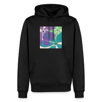 Blumenmuster - Männer Premium Bio Hoodie - Schwarz - Vorne - Nico (187cm)