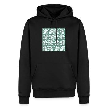 Motif de fleurs géométriques - Sweat à capuche Premium bio Homme - noir - Devant - Nico (187cm)