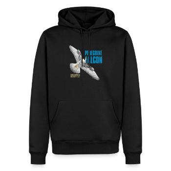Wanderfalke - Männer Premium Bio Hoodie - Schwarz - Vorne - Nico (187cm)