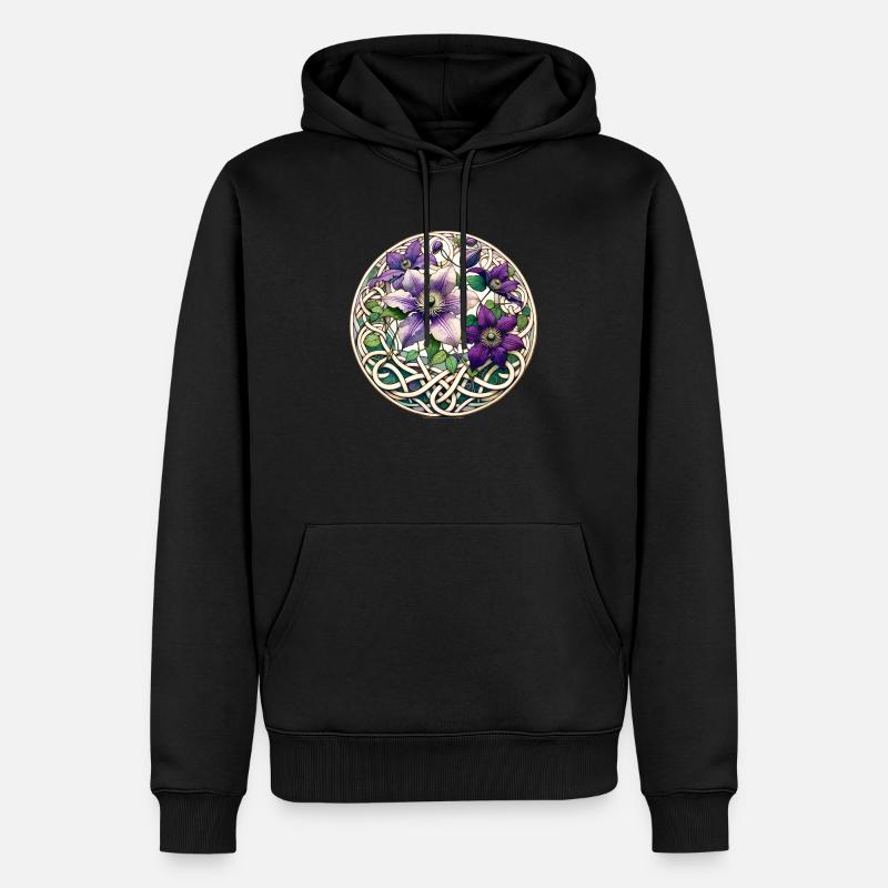 Clématite - Sweat à capuche Premium bio Homme - noir