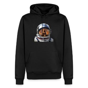 astronaute tour eiffel - Sweat à capuche Premium bio Homme - noir - Devant - Nico (187cm)