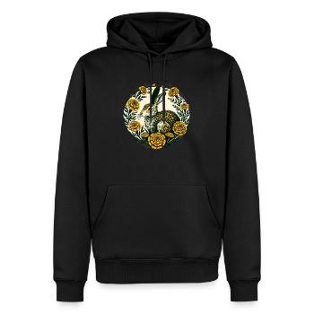 Lièvre de souci - Sweat à capuche Premium bio Homme - noir - Devant - Nico (187cm)