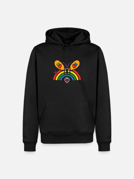 Rainbow Butterfly LGBTQIA+ - Men’s Premium Organic Hoodie - black