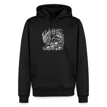 Fantaisie Dragon Anime Tête de dragon Mythique reptile magie - Sweat à capuche Premium bio Homme - noir - Devant - Nico (187cm)