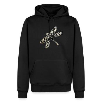 Libelle - Männer Premium Bio Hoodie - Schwarz - Vorne - Nico (187cm)
