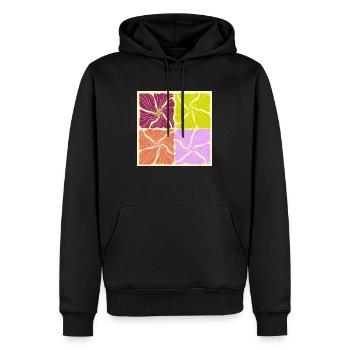 Motif de fleurs - Sweat à capuche Premium bio Homme - noir - Devant - Nico (187cm)