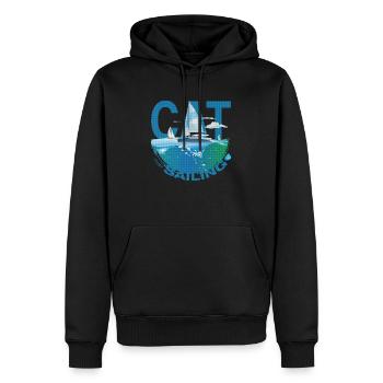 Cat / Catamaran - Just Sailing - Katamaran - Männer Premium Bio Hoodie - Schwarz - Vorne - Nico (187cm)