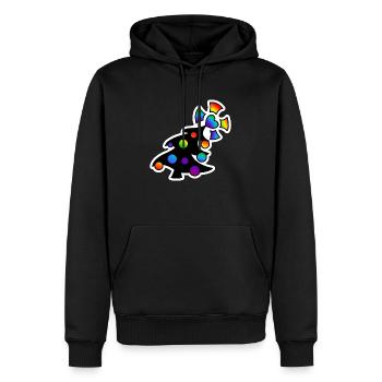 Weihnachtsbaum Christbaum : Sticky Queer Pride - Männer Premium Bio Hoodie - Schwarz - Vorne - Nico (187cm)