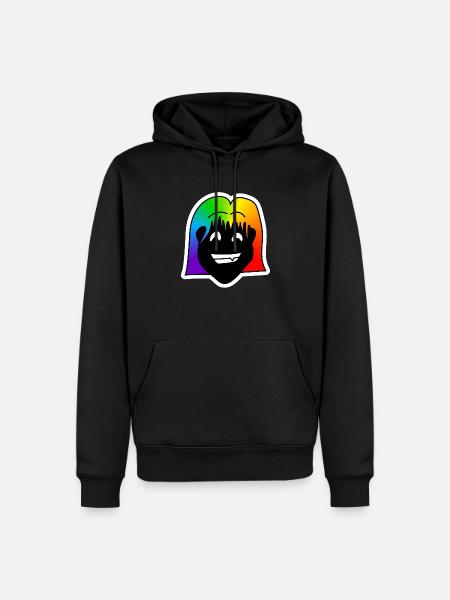 Big Grin : Sticky Queer Pride - Men’s Premium Organic Hoodie - black
