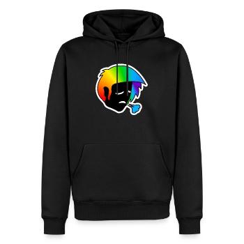 Traurig außer Atem : Sticky Queer Pride - Männer Premium Bio Hoodie - Schwarz - Vorne - Nico (187cm)
