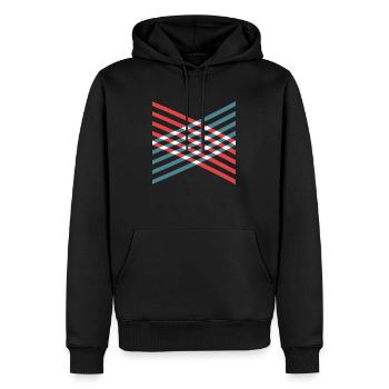 rote und blaue Linien - Männer Premium Bio Hoodie - Schwarz - Vorne - Nico (187cm)