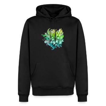 Flowers Hippie soul Groovy Summer time peace love - Men’s Premium Organic Hoodie - black - Front - Nico (187cm)