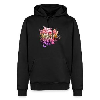 Flowers Hippie soul Groovy Summer time peace love - Men’s Premium Organic Hoodie - black - Front - Nico (187cm)