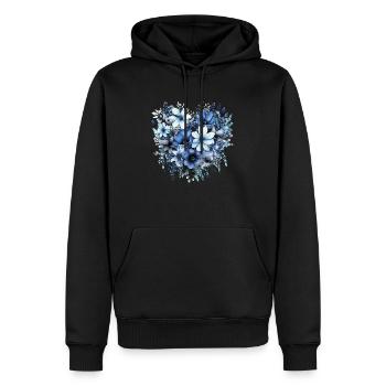 Flowers Hippie soul Groovy Summer time peace love - Men’s Premium Organic Hoodie - black - Front - Nico (187cm)