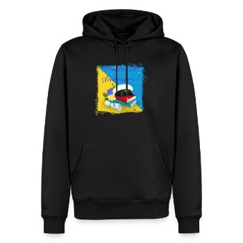 Remise des diplômes de la classe 2024 Fête de remise des diplômes du lycée - Sweat à capuche Premium bio Homme - noir - Devant - Nico (187cm)