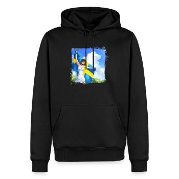 Remise des diplômes de la classe 2024 Fête de remise des diplômes du lycée - Sweat à capuche Premium bio Homme - noir - Devant - Nico (187cm)