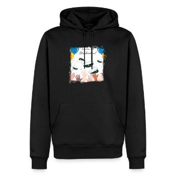 Remise des diplômes de la classe 2024 Fête de remise des diplômes du lycée - Sweat à capuche Premium bio Homme - noir - Devant - Nico (187cm)