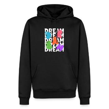 "Dream Big T-Shirt- Inspiring Design for Dreamers" - Men’s Premium Organic Hoodie - black - Front - Nico (187cm)