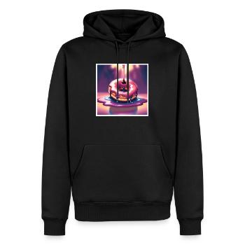 Donut 3 - Männer Premium Bio Hoodie - Schwarz - Vorne - Nico (187cm)