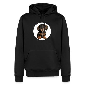 chiot teckel mignon teckel teckel à poil dur - Sweat à capuche Premium bio Homme - noir - Devant - Nico (187cm)